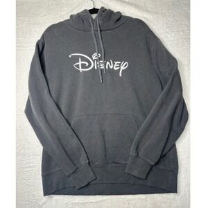Disney H&M Divided Hoodie Mens XL Gray Embroidered Logo Pullover Sweatshirt